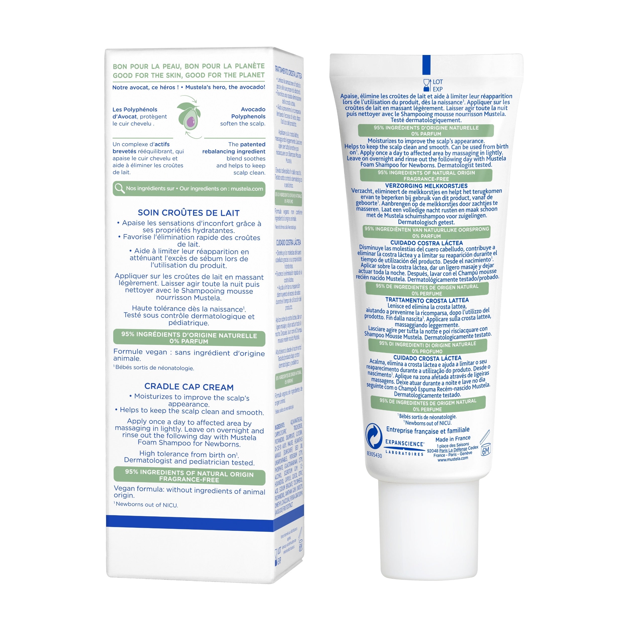 Mustela Cradle Cap Cream 40ml for Baby’s Scalp Care Product Back Image