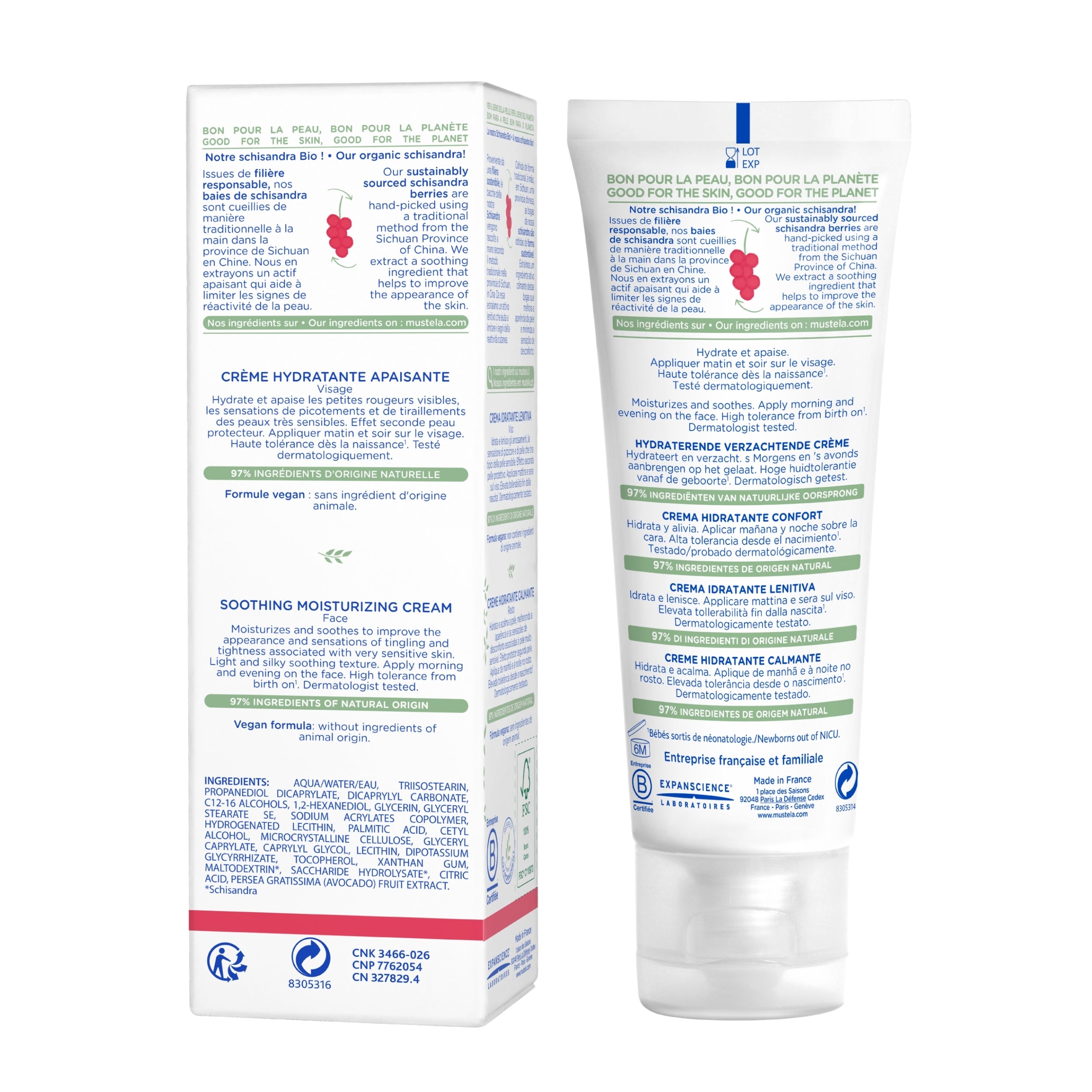 Mustela Soothing Moisturizing Face Cream 40ml Product Back side Image