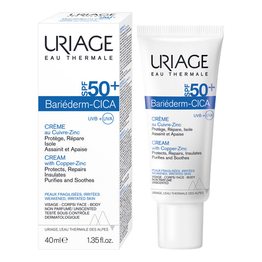 Uriage Bariéderm-Cica Cream with Copper Zinc SPF50+ 40ml – Intensive Skin Repair