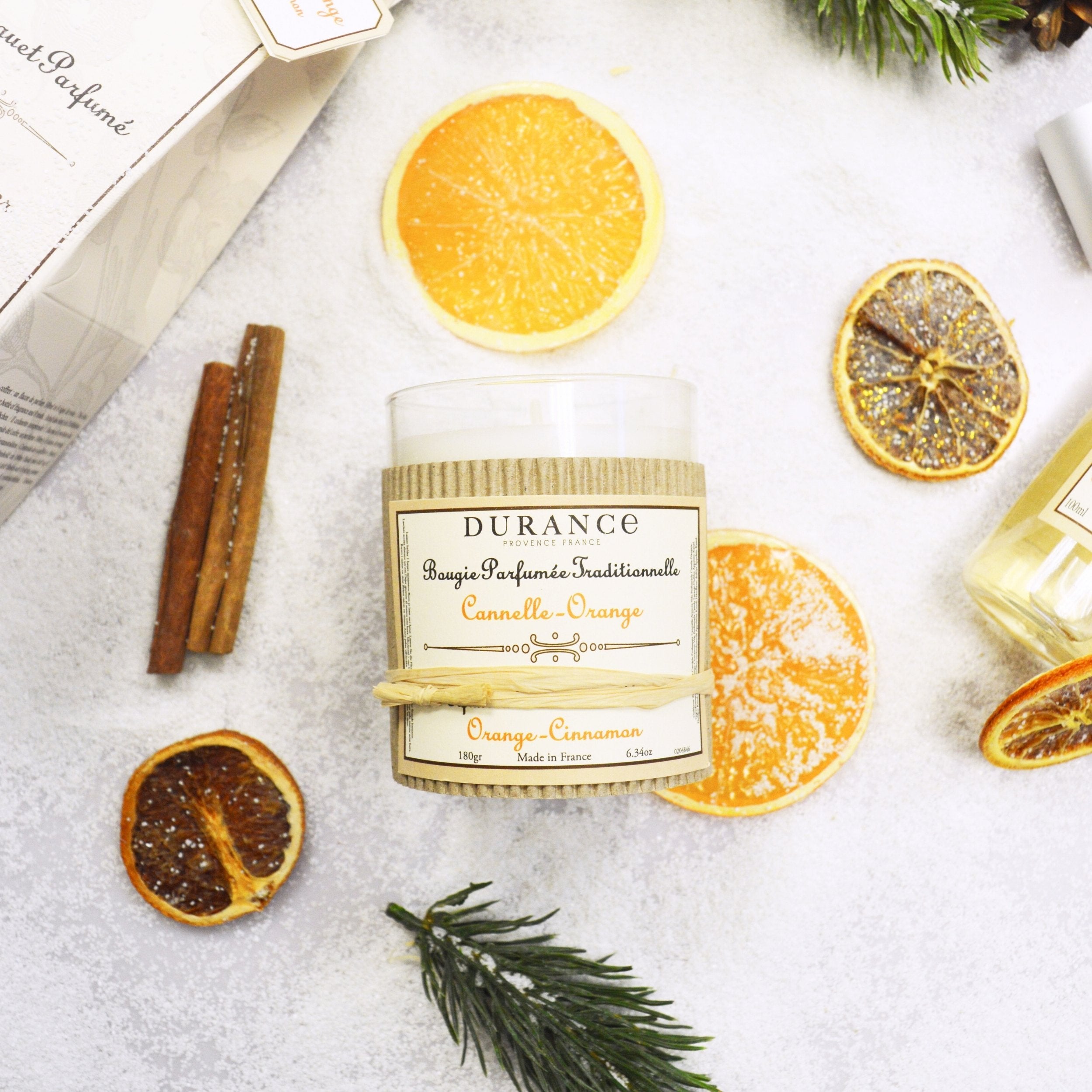 Durance Perfumed Handmade Candle 180 gr Cinnamon Orange Visuals