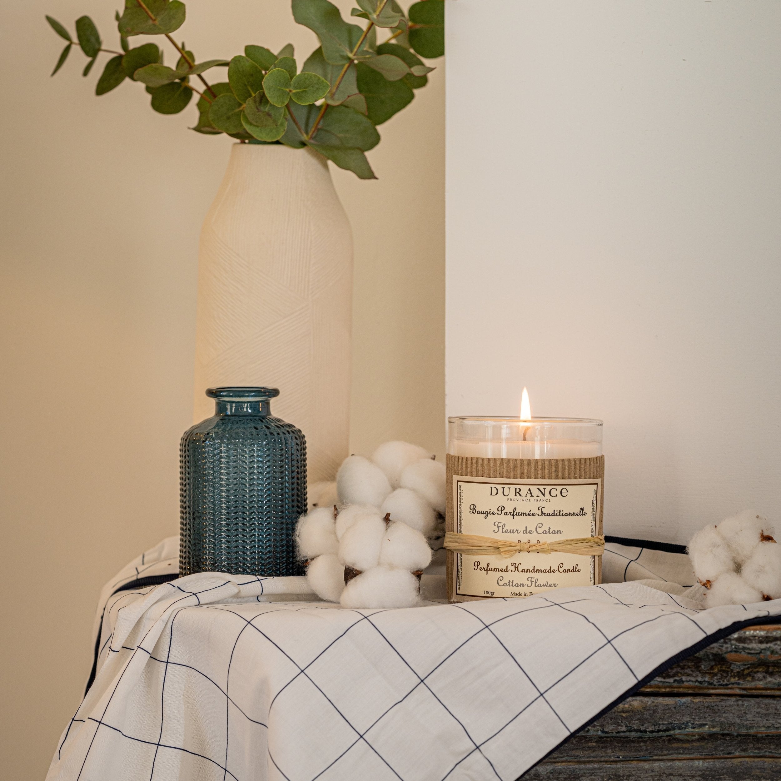 Durance Perfumed Handmade Candle 180 gr Cotton Flower image Visuals