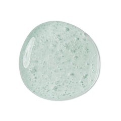 Greenish-bluish gel-like substance on a white background