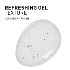 Refreshing gel texture with bubbles on a white background