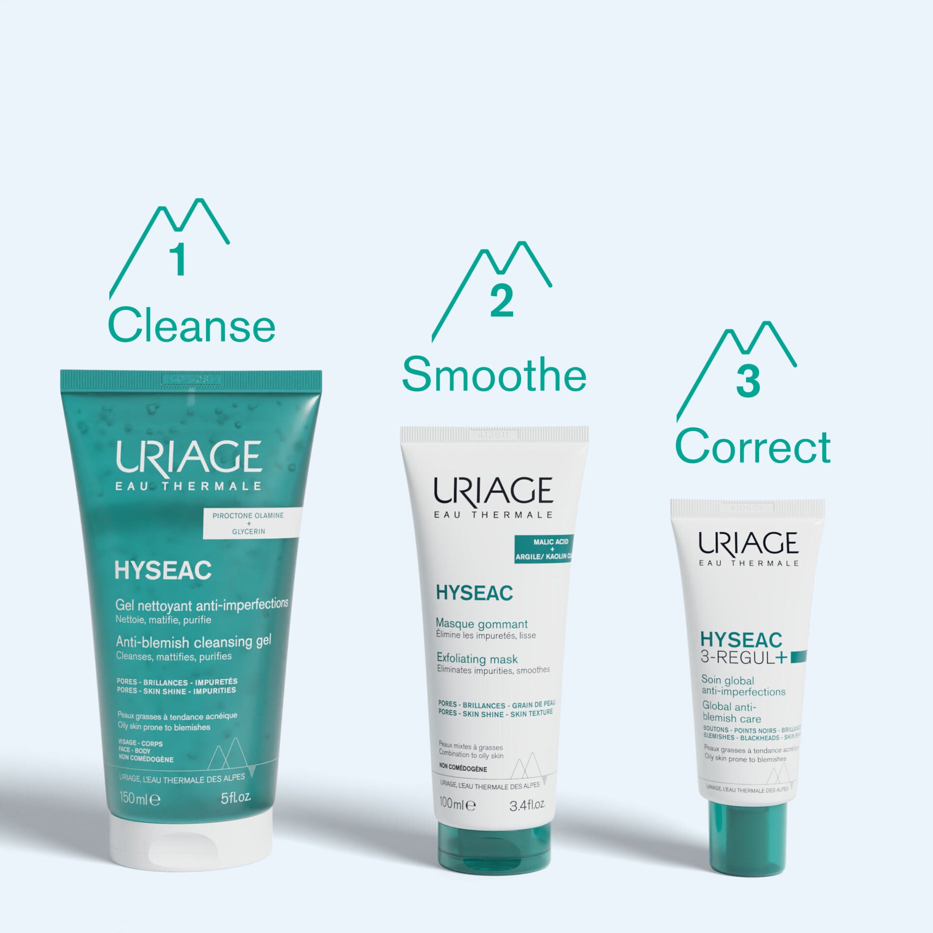 Uriage Hyséac Cleaning Gel Face & Body Combo