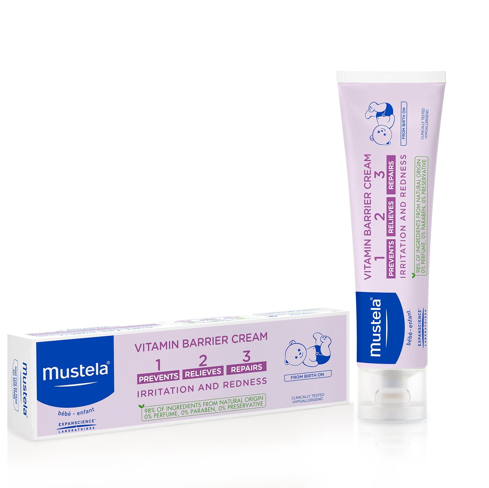 Mustela Vitamin Barrier Cream product and pack image