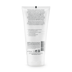 White tube with text and a barcode on a white background