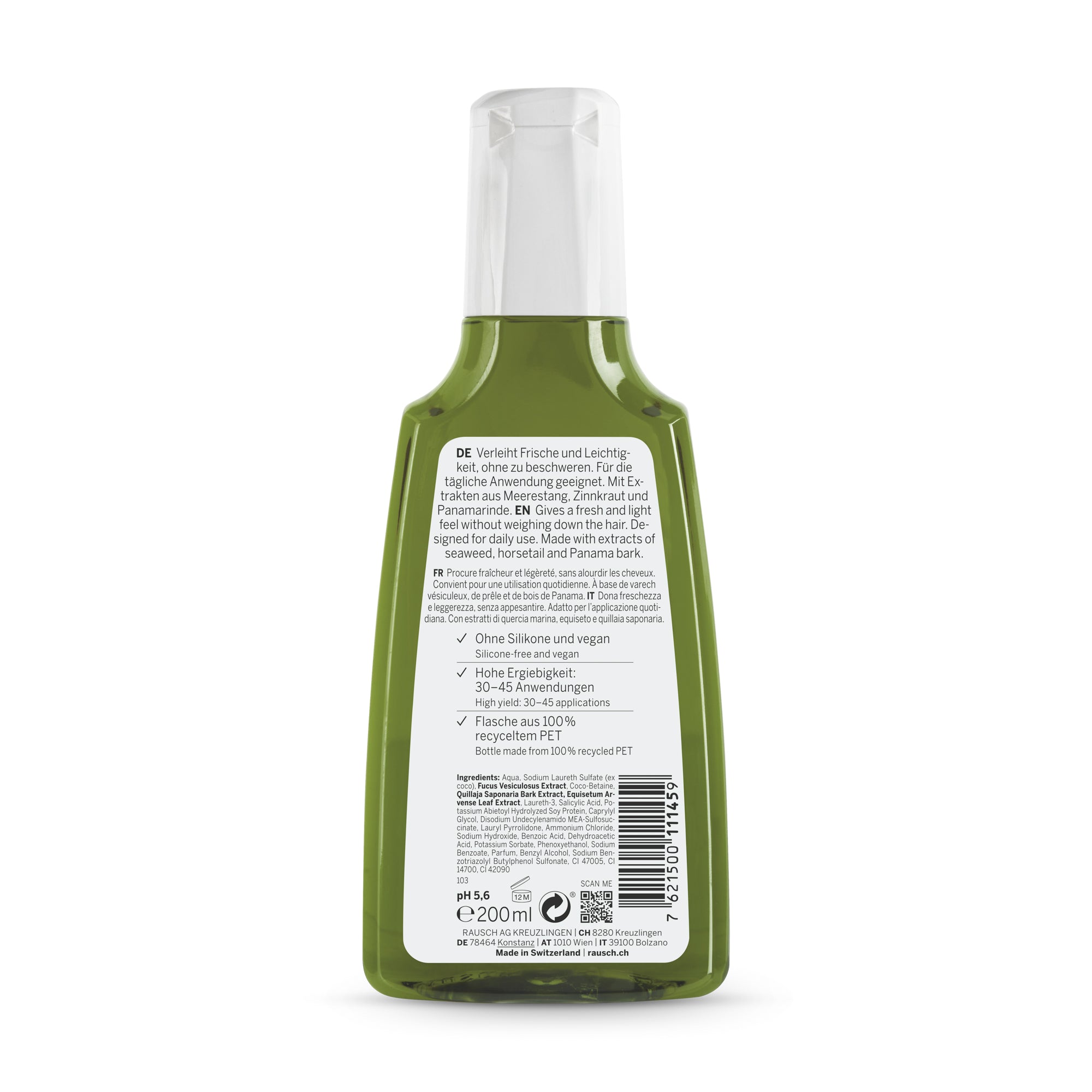 Rausch Degreasing shampoo with seaweed 200 ml Back Side