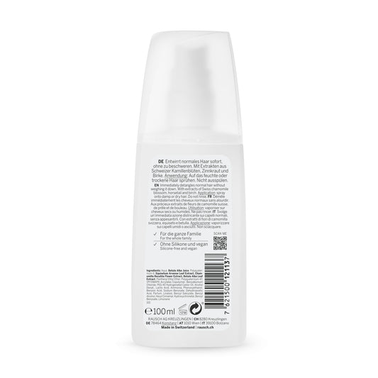 Rausch Detangling Spray Conditioner with Swiss herbs Back Side