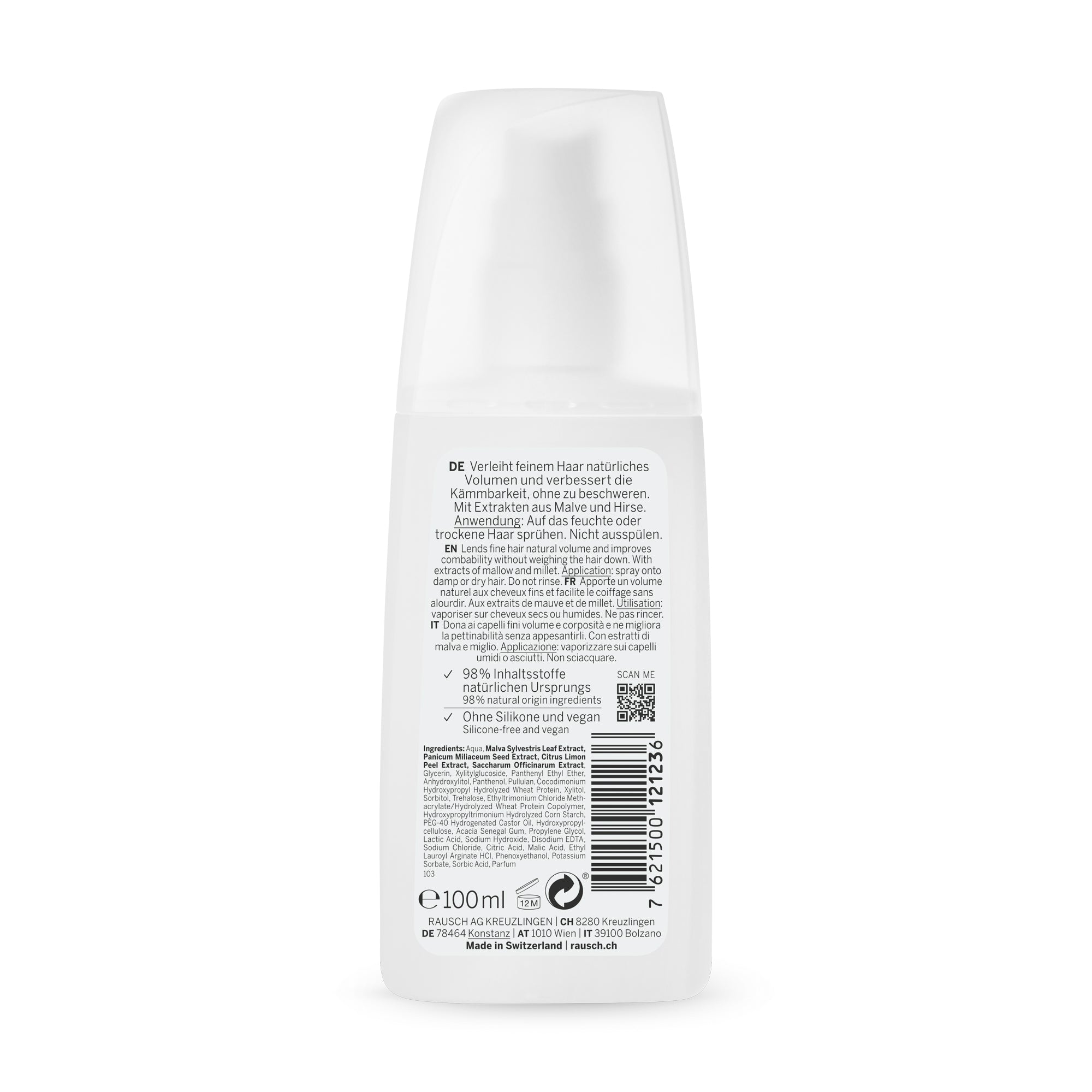 Rausch Volume spray conditioner with mallow 100ml Back side