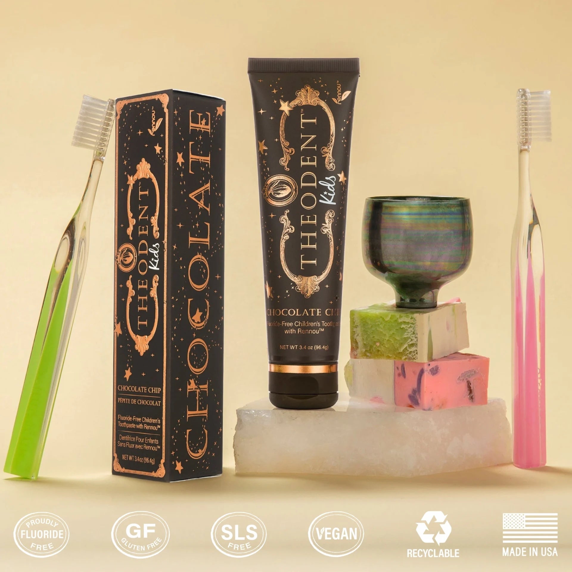 Theodent Kids Chocolate Chip Toothpaste set