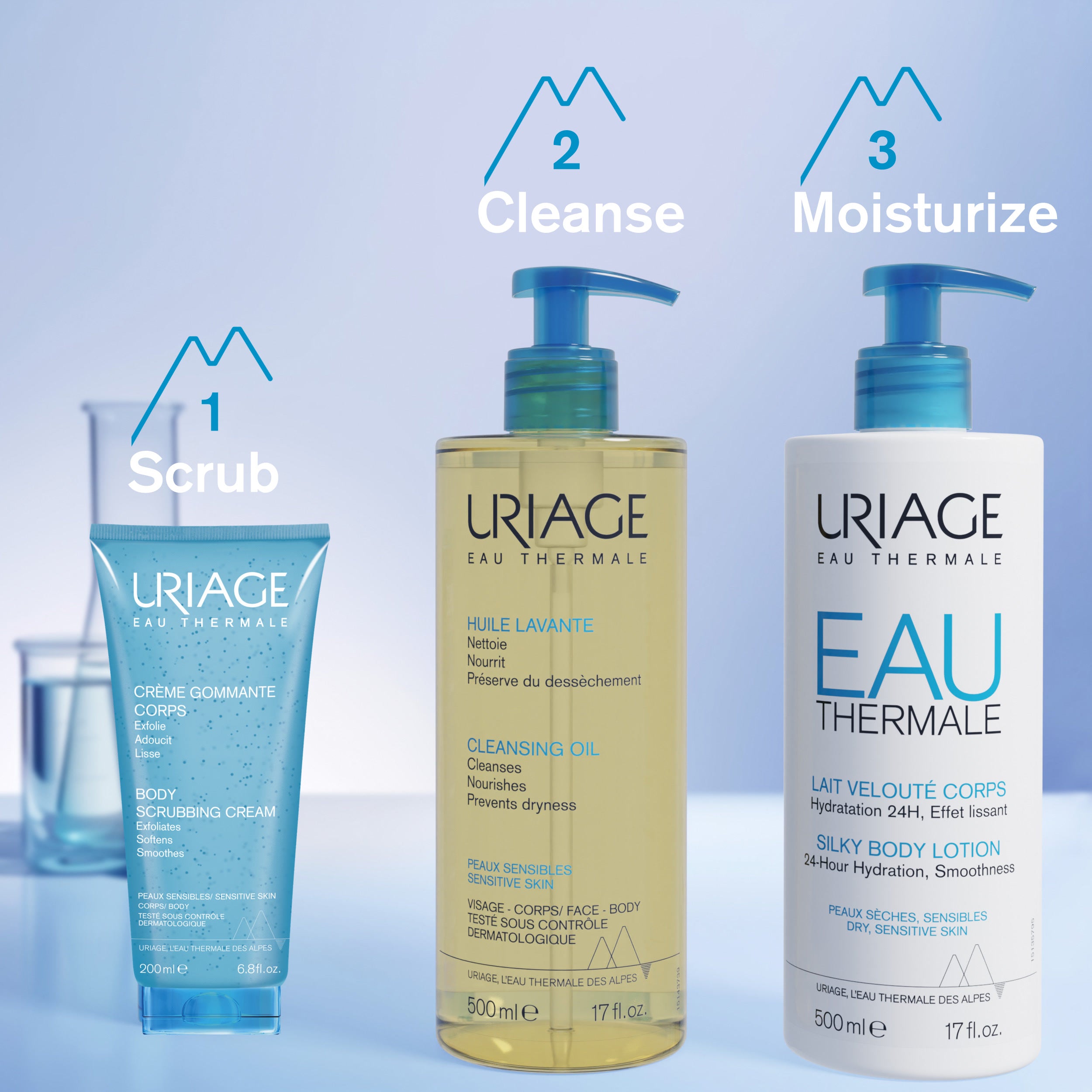 Uriage Body Scrubbing Cream Complete rountine