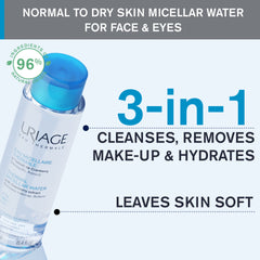 Uriage Thermal Micellar Water Normal to Dry Skin 500ml Usage