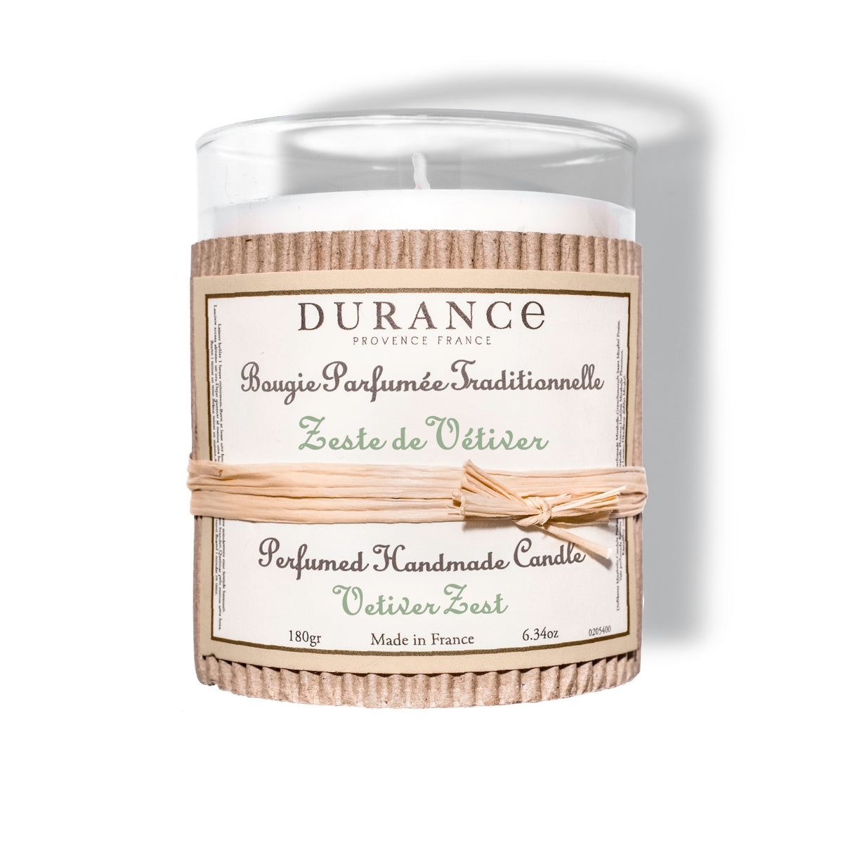 Durance Perfumed handmade Candle 180g Vetiver zest