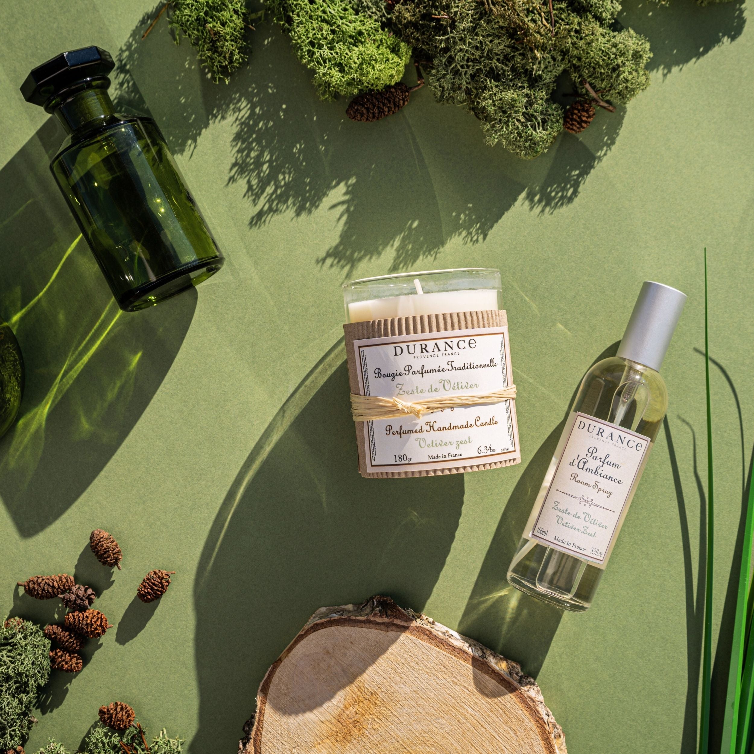 Durance Perfumed handmade Candle 180g Vetiver zest