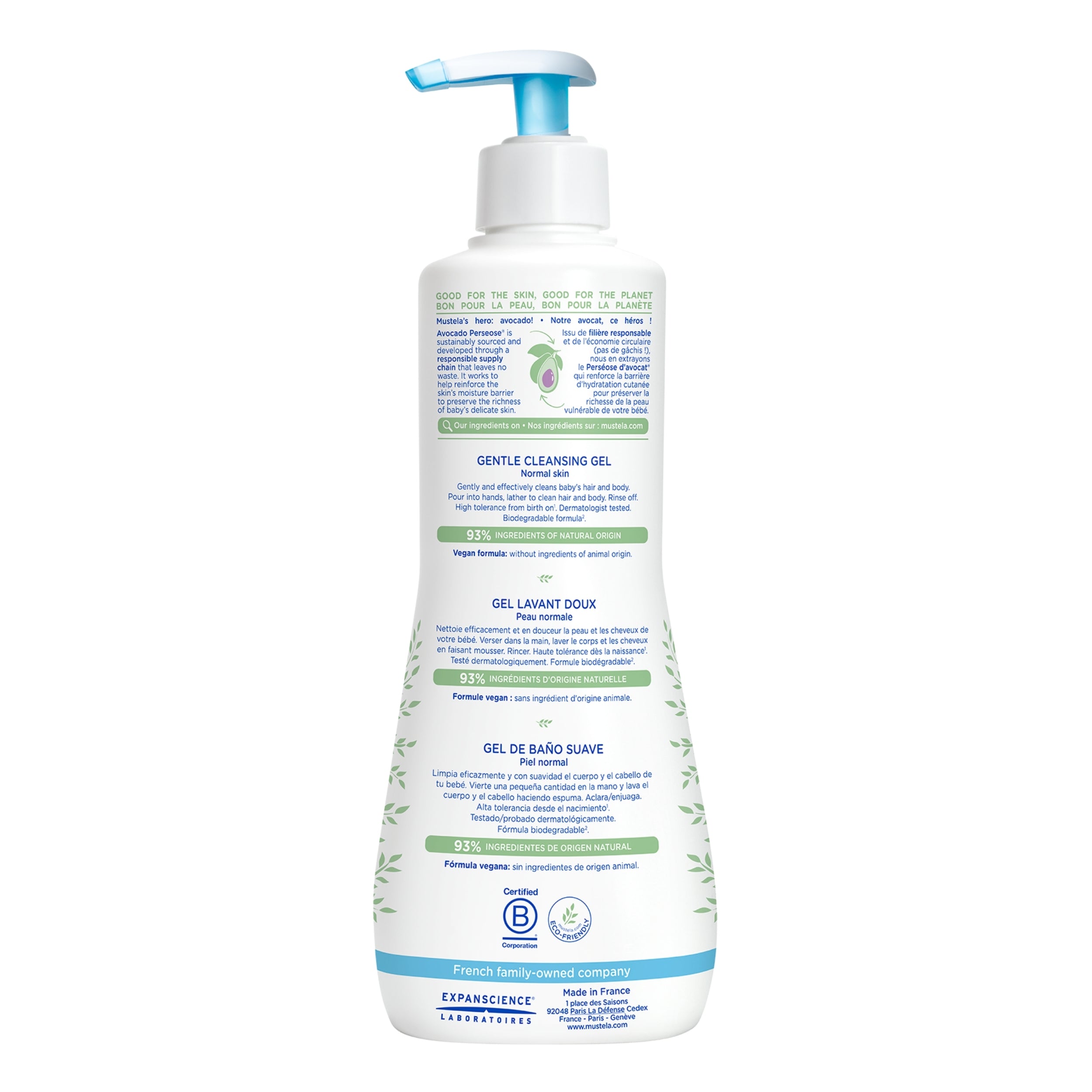 Mustela Gentle Cleansing Gel product back image 
