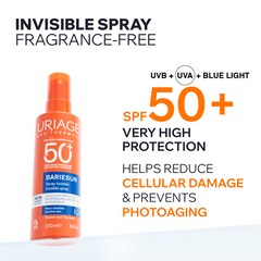 Uriage Bariesun SPF50+ Invisible Spray Unscented  200ml – Full Sun Protection