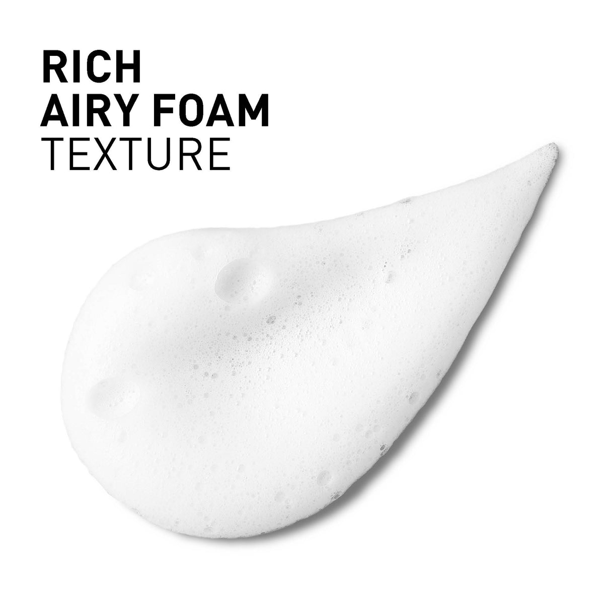 White foam texture with 'Rich Airy Foam Texture' text on a white background