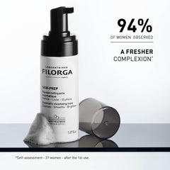 Filorga skincare product with a gray towel on a white background