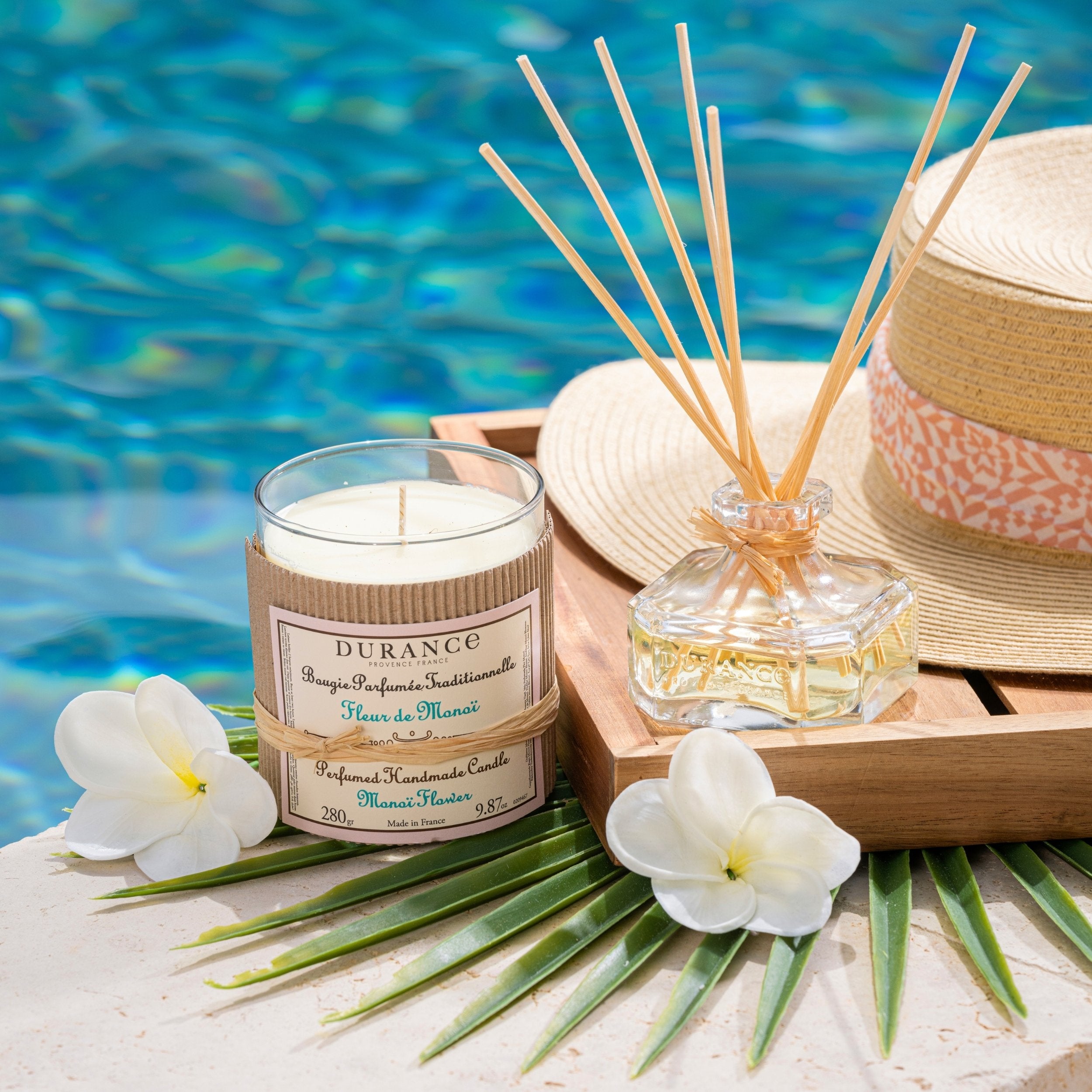 Durance Perfumed Handmade Candle 180g Monoï Flower Visuals
