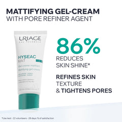 Uriage Hyséac Mattifying Gel-Cream 40ml – Shine Control Moisturizer