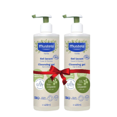 Mustela Bio Organic Cleansing Gel Hair & Body 400ml x 2