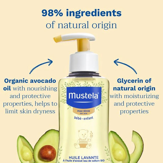 Mustela Cleansing Oil 500ml for Baby’s Dry Skin Care