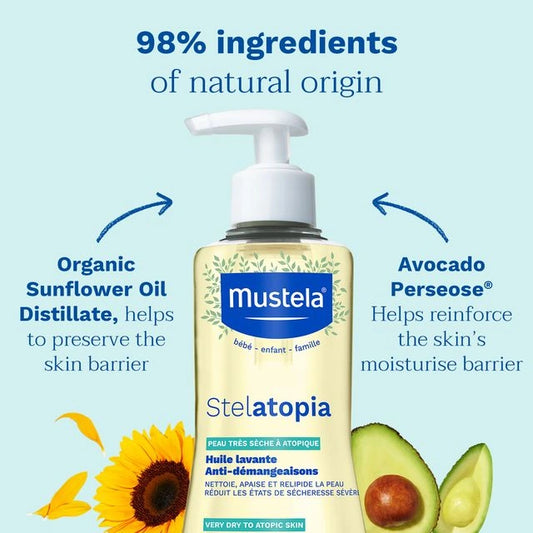 Mustela Stelatopia Cleansing Oil 500ml – For Babies Atopic Skin