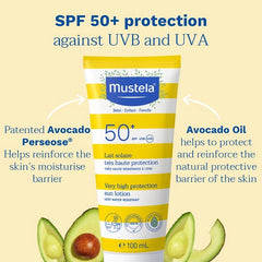 Mustela Very High Protection Sun Lotion SPF50+ 100ml – Baby's Face