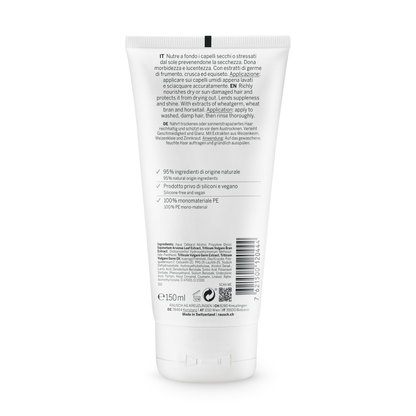 White tube with text and a barcode on a white background