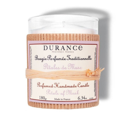 Durance Perfumed Handmade Candle with a label on a white background