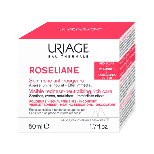 Uriage Roseliiane skincare product packaging on a white background