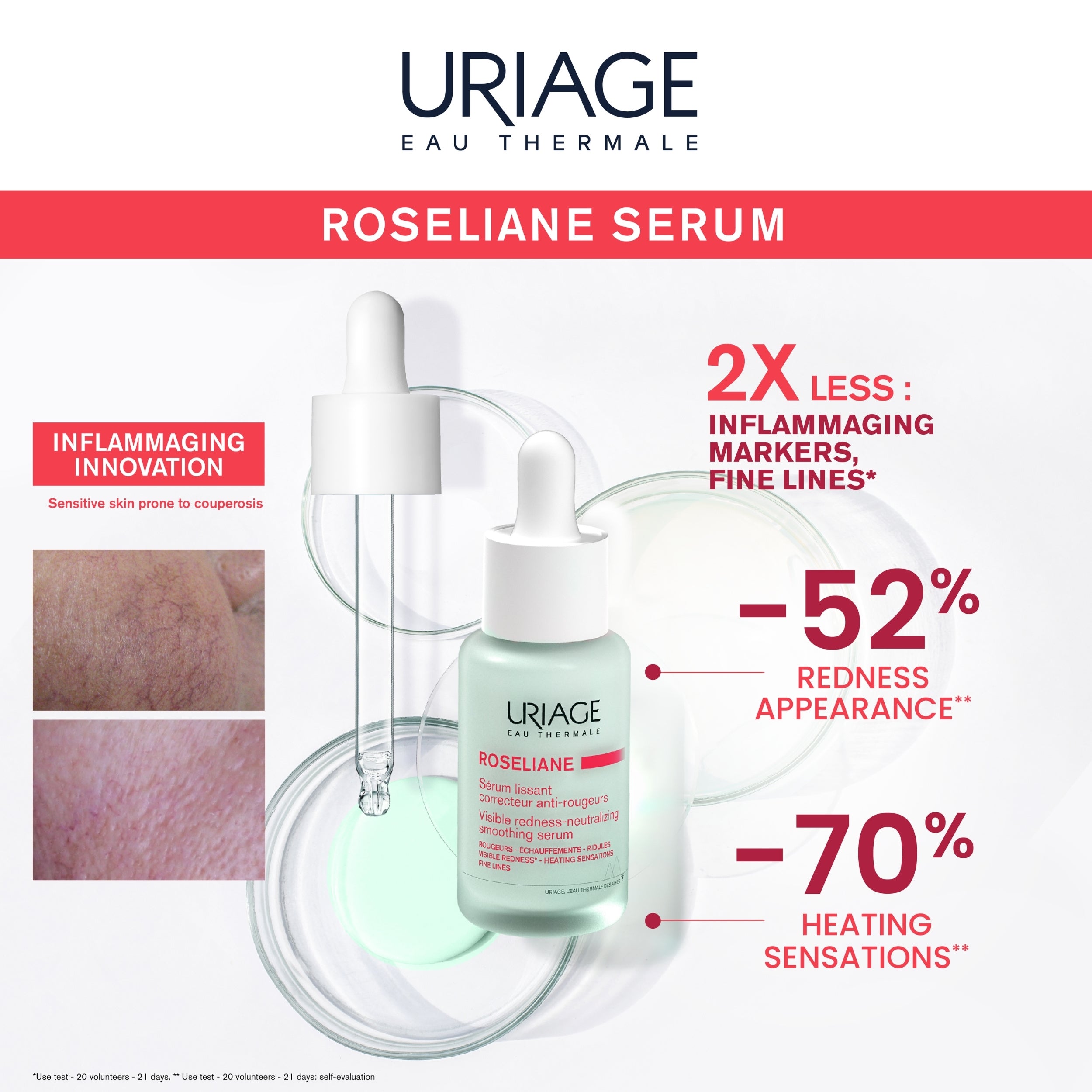 Uriag Roseliane visible redness 30ml Inflammaging innovation 