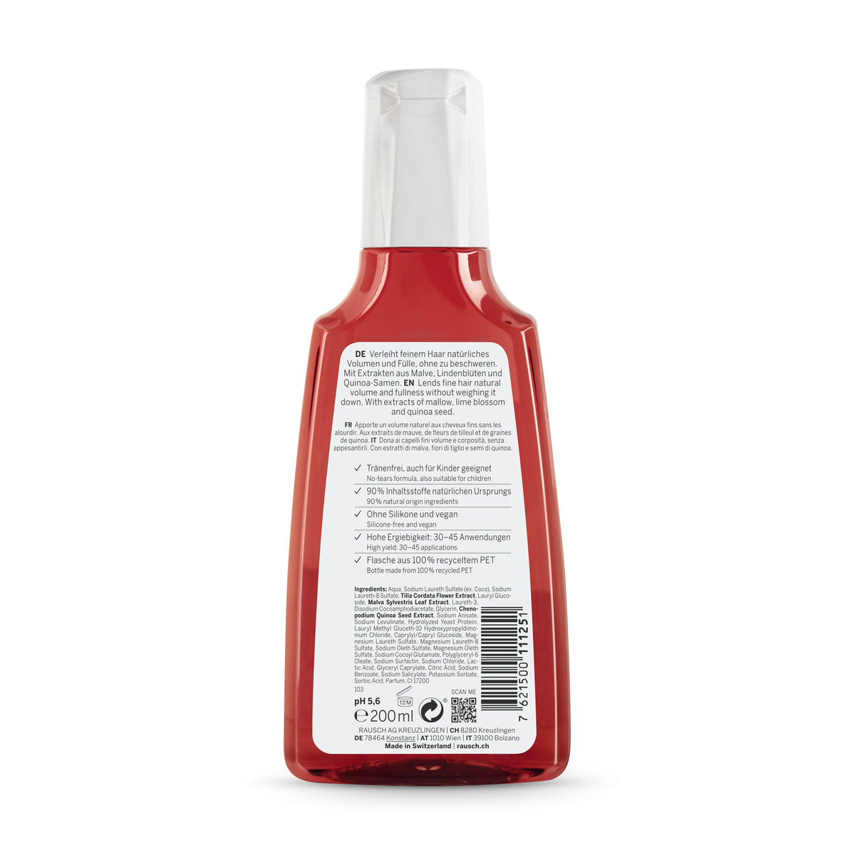 Rausch Volume shampoo with mallow 200 ml Back side