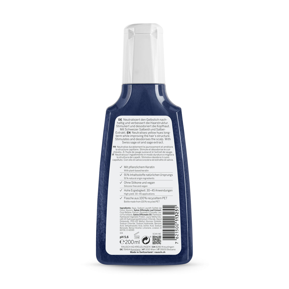 Rausch Sage Silver Shine Rinse Shampoo 200ml Back Side