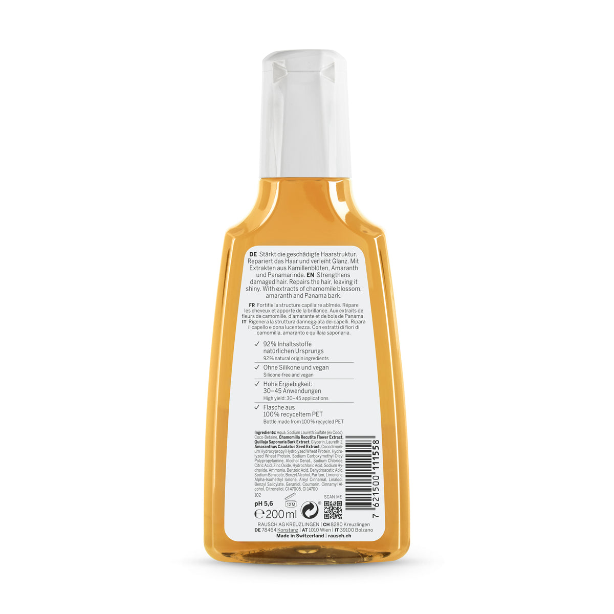 Rausch Chamomile Amaranth Repair Shampoo 200ml Back side