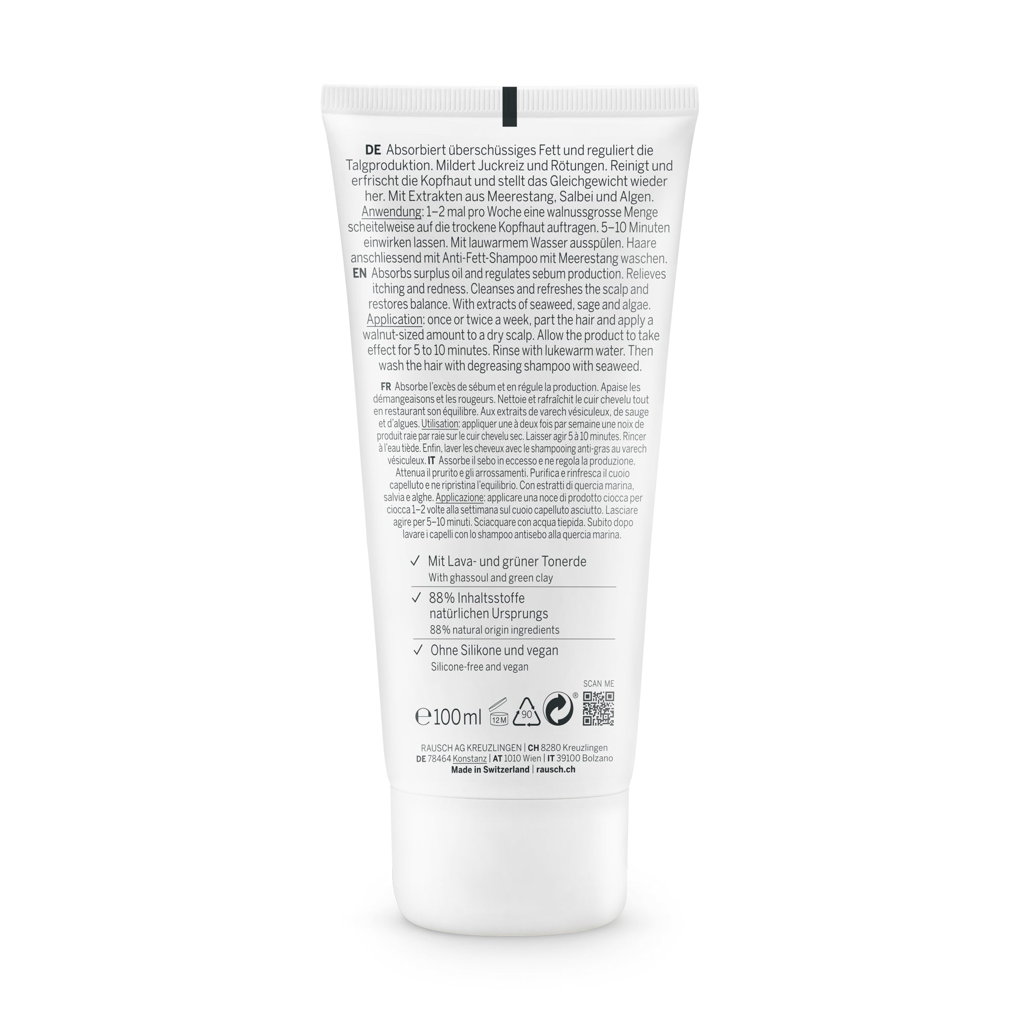Rausch Degreasing scalp treatment Mask with seaweed 200 ml