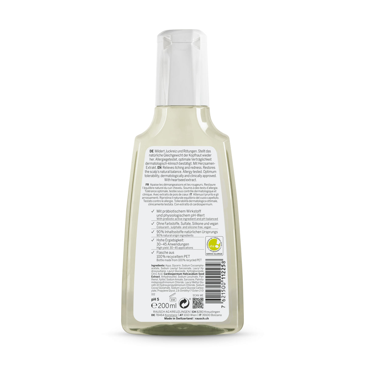 Rausch Heartseed Sensitive Shampoo for Irritated Scalp Back Side