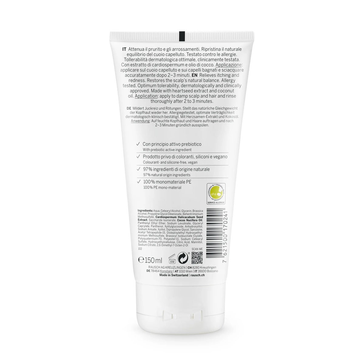 Rausch Irritated Scalp Conditioner with Heartseed 150ml Back Side