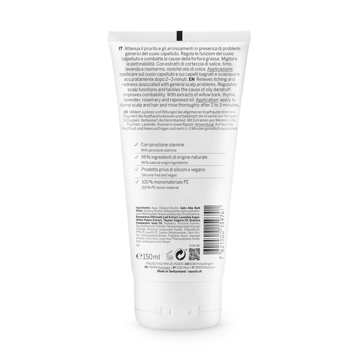 Rausch Treatment conditioner with willow bark 150ml Back Side