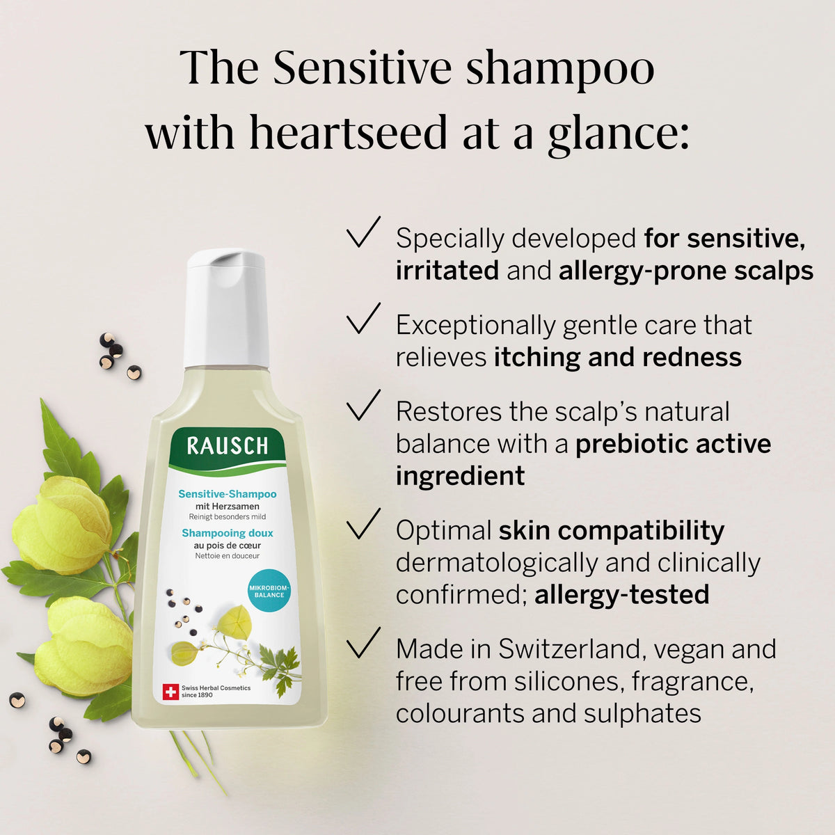 Rausch Irritated Scalp Sensitive Shampoo with Heartseed 200ml