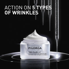 FilorgaTime-Filler SXP cream jar with text on a black background