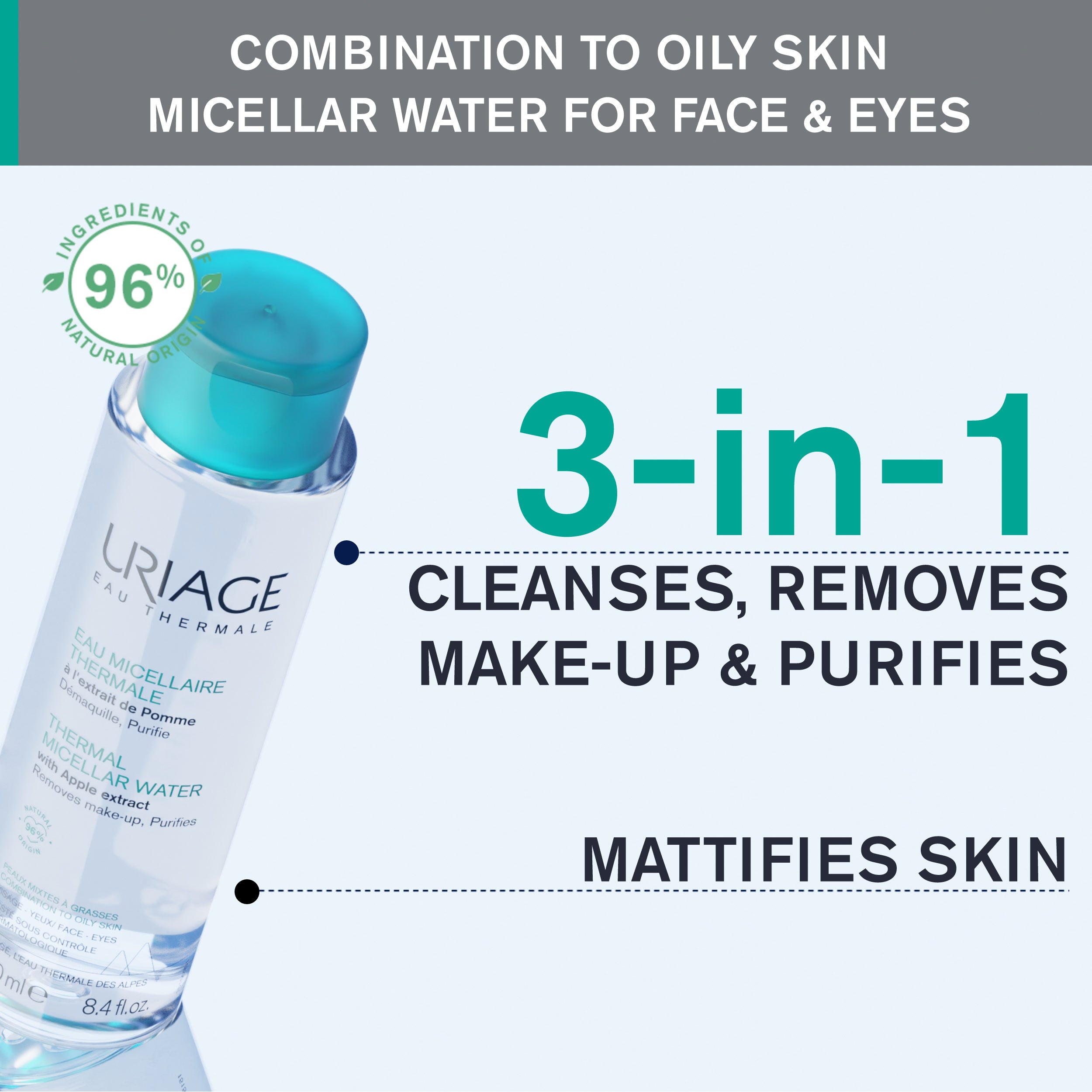 Uriage Thermal Micellar Water Combination to Oily Skin 500ml