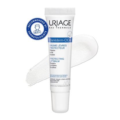Uriage Bariéderm-CICA lip balm on a white background