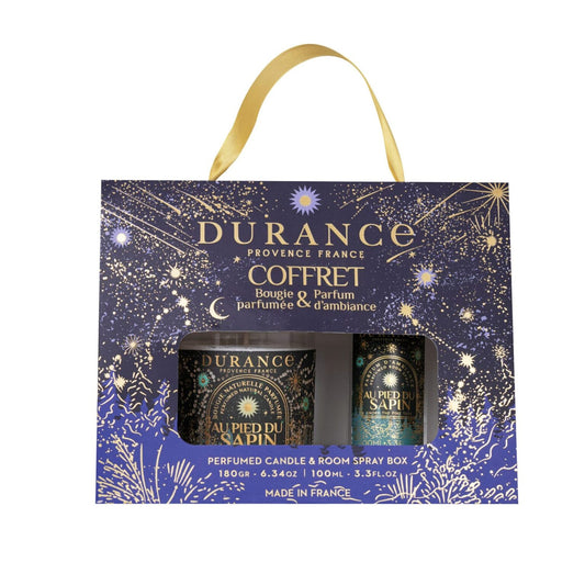 Durance Perfumed candle 180 gr 6.34 oz & Room spray 100 mL 3.3 fl.oz Box Under the Pine