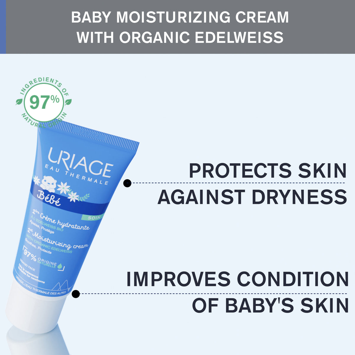 Uriage Baby 1st Moisturize Cream orgnic edelweiss