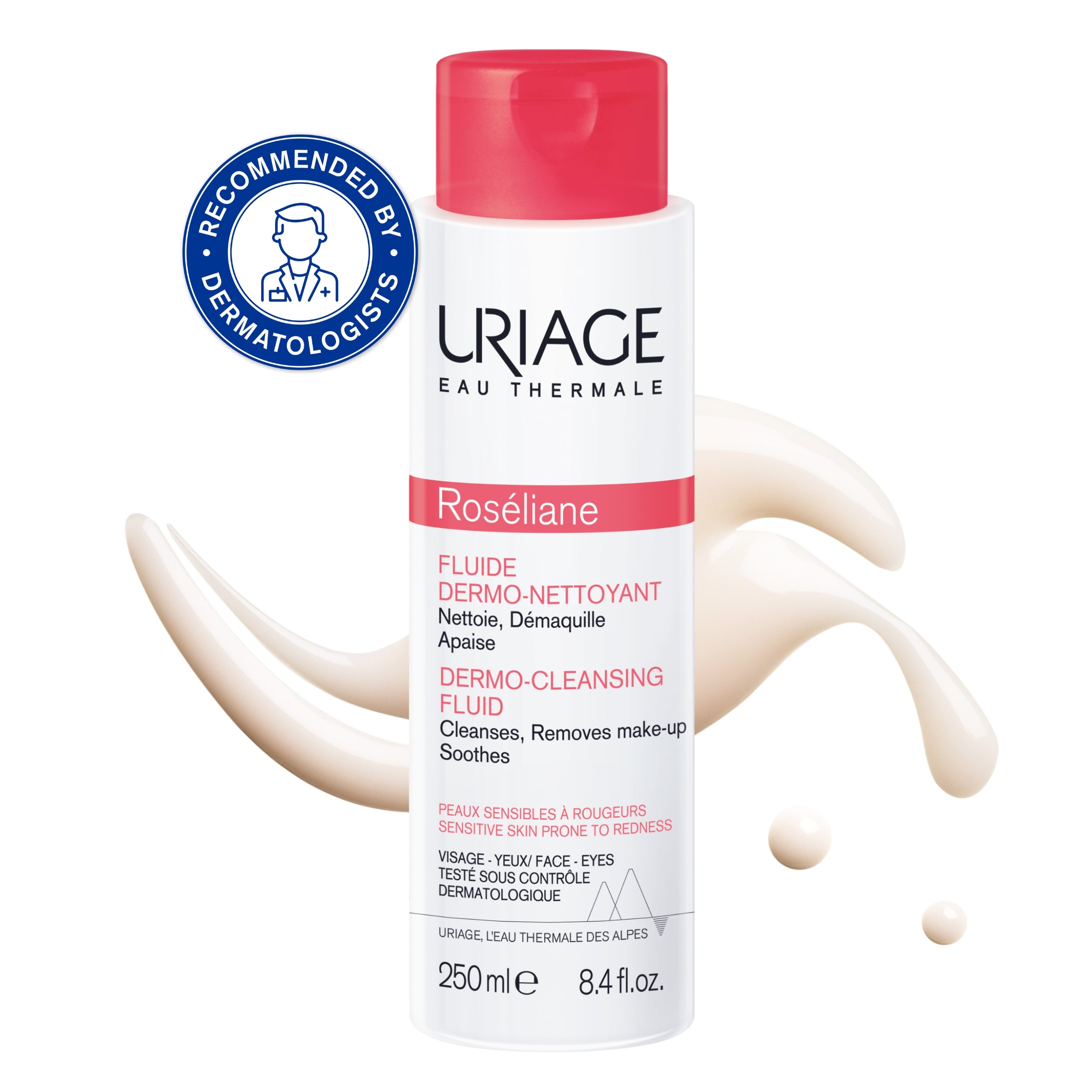 Uriage Roséliane Dermo Cleansing Fluid for Face & Eyes 250ml Main
