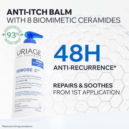 Uriage Xémose  C8+ Lipid-Replenishing Anti-Itch Balm 500ML - Hydration & Relief